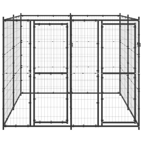 Chenil extérieur cage enclos parc animaux chien d'extérieur pour chiens acier 4,84 m²  02_0000372