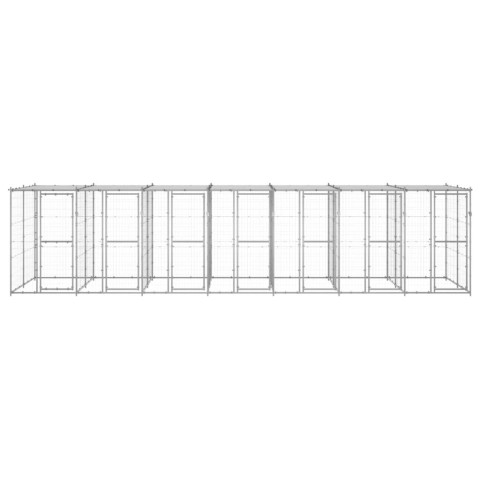 Chenil extérieur cage enclos parc animaux chien extérieur acier galvanisé avec toit 16,94 m² 