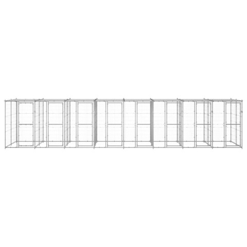 Chenil extérieur cage enclos parc animaux chien extérieur acier galvanisé avec toit 19,36 m² 