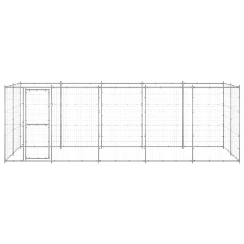 Chenil extérieur cage enclos parc animaux chien extérieur acier galvanisé 12,1 m²  02_0000406