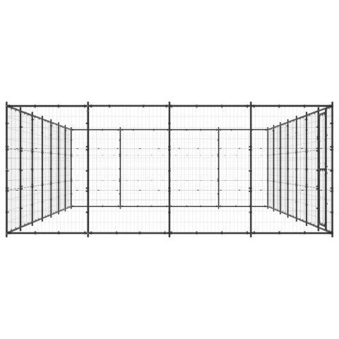 Chenil d'extérieur pour chiens acier 33,88 m²