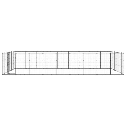 Chenil extérieur cage enclos parc animaux chien d'extérieur pour chiens acier 65,34 m²  02_0000376