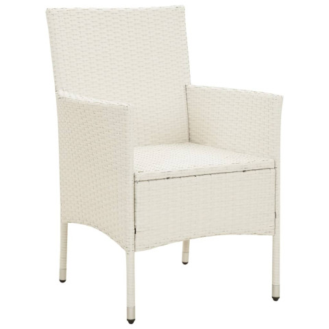 Chaises de jardin avec coussins 2 pcs résine tressée blanc