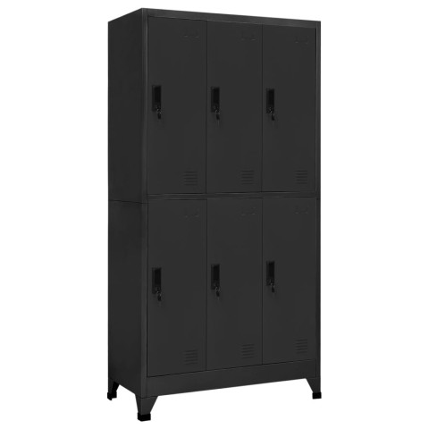 Armoire à casier avec 6 compartiments acier 90x45x180 cm - Couleur au choix