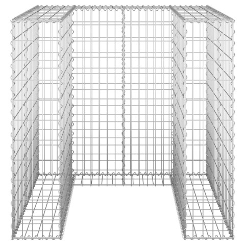 Mur en gabion pour poubelle acier galvanisé 110x100x110 cm