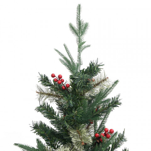 Sapin de noël avec pommes de pin vert 195 cm pvc et pe