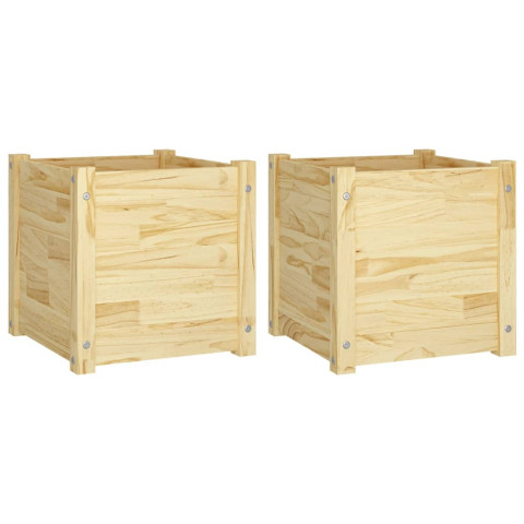 Jardinières d'extérieur 2 pcs 40x40x40 cm bois de pin massif - Couleur au choix