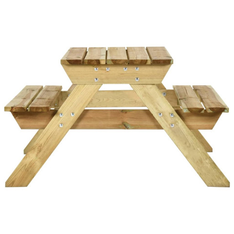 Table de pique-nique et bancs 110x123x73cm bois de pin imprégné