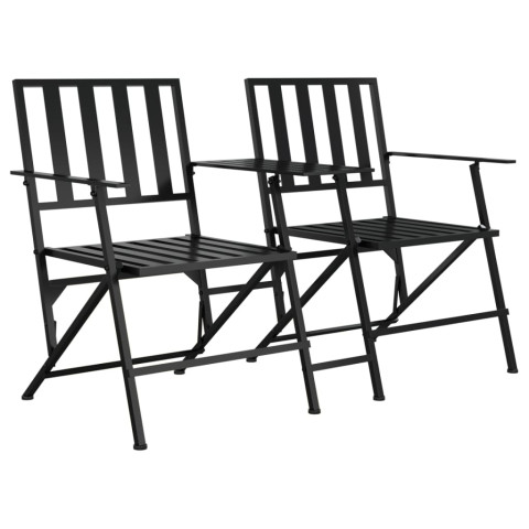 Banc de jardin 2 places pliable 137 cm noir acier