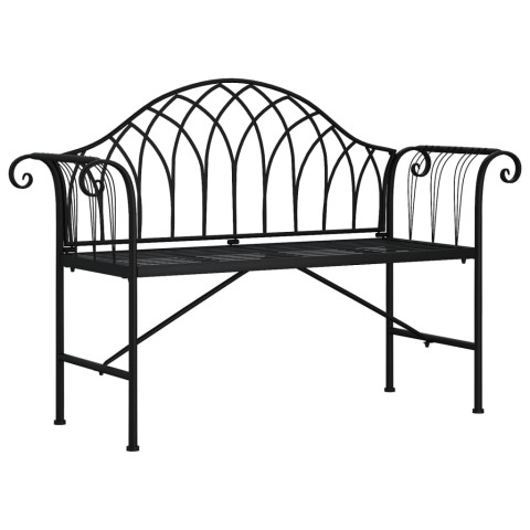 Banc de jardin 2 places 128 cm noir acier