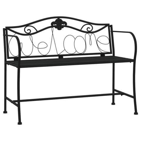 Banc de jardin 2 places 104 cm noir acier