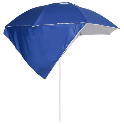 Parasol mobilier de jardin de plage avec parois latérales 215 cm bleu helloshop26 02_0008379