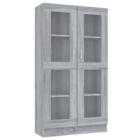 Armoire à vitrine sonoma gris 82,5x30,5x150cm bois d'ingénierie