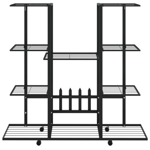 Jardinière avec roues 94,5x24,5x91,5 cm noir fer