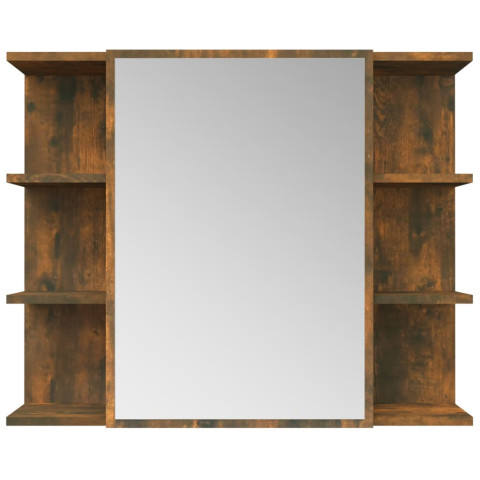 Armoire à miroir de salle de bain 80 x 20,5 x 64 cm bois chêne helloshop26 02_0006724