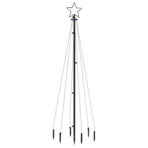  Sapin de Noël avec piquet Blanc chaud 108 LED 180 cm