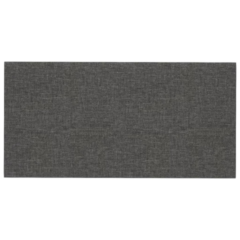 Panneaux muraux 12 pcs gris foncé 30x15 cm tissu 0,54 m²