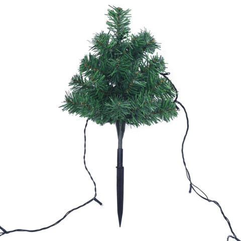 Arbres d'allée de noël 6 pcs avec led 45 cm pvc - Couleur d'éclairage au choix