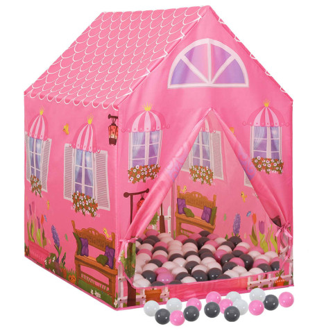Tente de jeu pour enfants avec 250 balles rose 69x94x104 cm