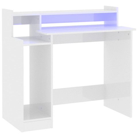 Bureau avec lumières LED 97x45x90 cm bois d'ingénierie - Couleur au choix