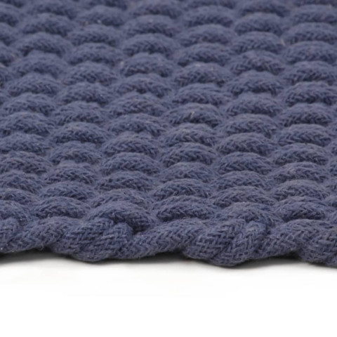 Tapis rectangulaire bleu marine 120x180 cm coton