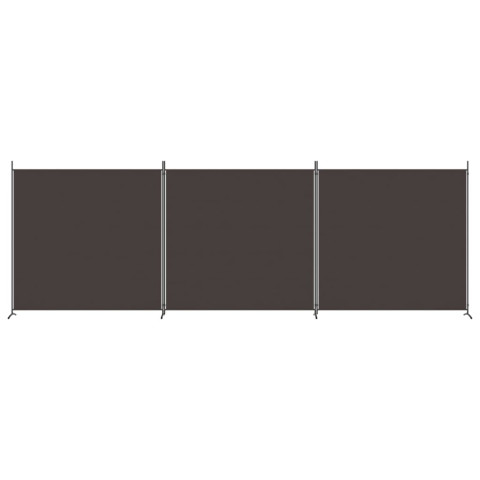 Cloison de séparation 3 panneaux marron 525x180 cm tissu