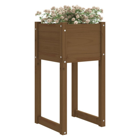 Jardinières 2 pcs marron miel 40x40x81 cm bois massif de pin