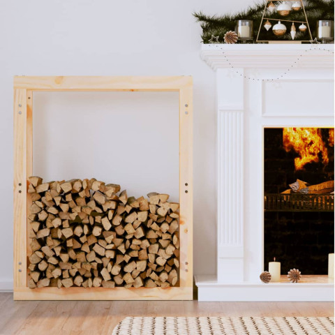 Support pour bois de chauffage bois de pin massif - Dimensions et couleur au choix