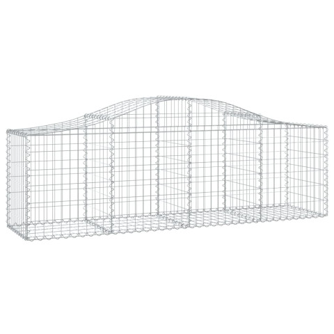 Paniers à gabions arqués 2 pcs 200x50x60/80 cm fer galvanisé