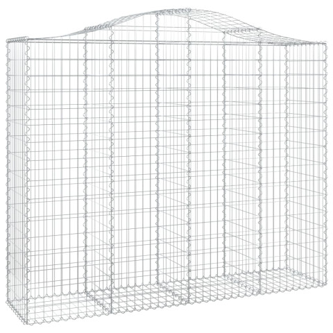 Paniers à gabions arqués 6 pcs 200x50x160/180 cm fer galvanisé