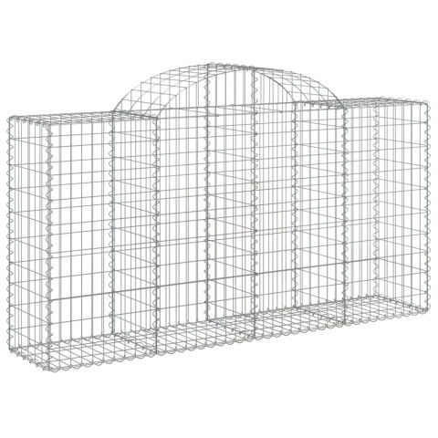 Paniers à gabions arqués 8 pcs 200x50x100/120 cm fer galvanisé