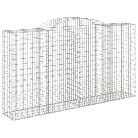 Paniers à gabions arqués 4 pcs 300x50x160/180 cm fer galvanisé