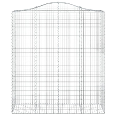 Panier de gabions arqué 200x50x220/240 cm fer galvanisé