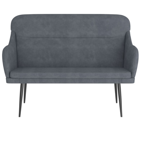 Banc gris foncé 110x76x80 cm velours