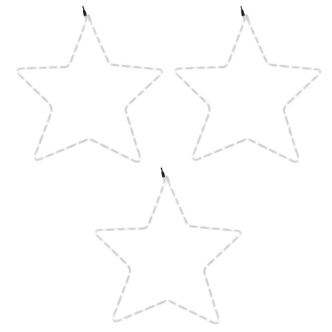Figures d'étoiles de noël avec 48 led 3 pcs blanc chaud 56 cm
