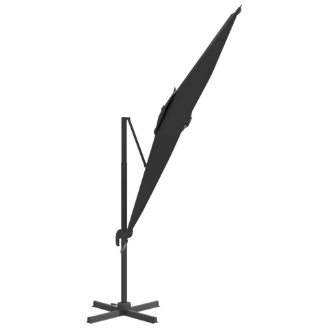 Parasol déporté avec mât en aluminium 400 x 300 cm noir 