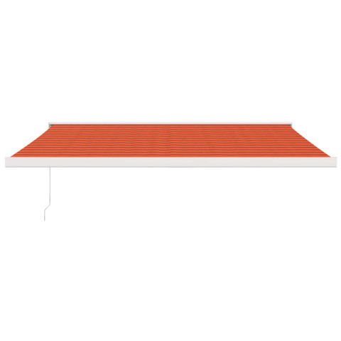 Auvent rétractable orange et marron 4,5x3 m tissu et aluminium