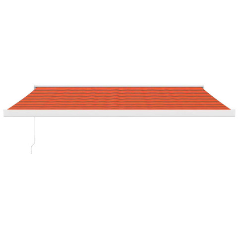 Auvent rétractable orange et marron 4x3 m tissu et aluminium