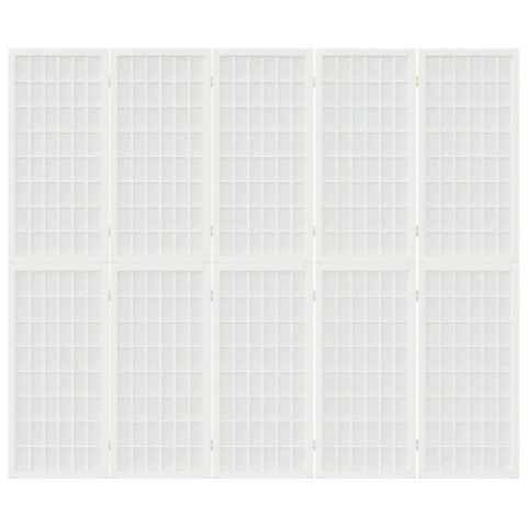 Cloison de séparation pliable 5 panneaux 200x170 cm blanc
