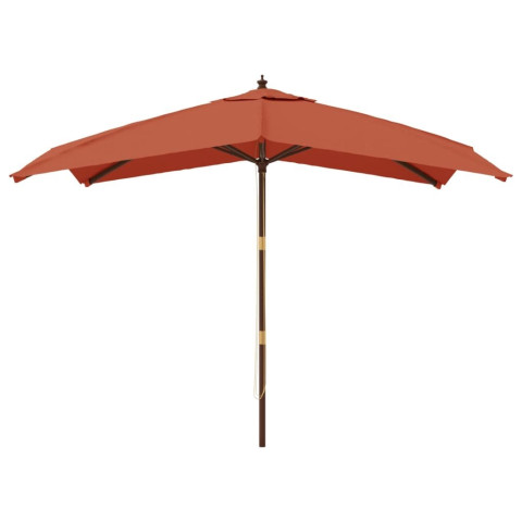 Parasol de jardin avec mât en bois 300 x 300 x 273 cm - Couleur au choix