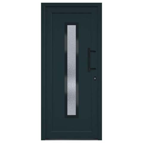 Porte d'entrée anthracite 88x200 cm pvc