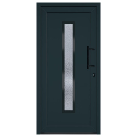 Porte d'entrée anthracite 98x200 cm pvc