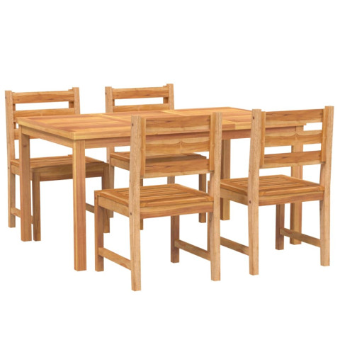 Ensemble à dîner de jardin 5 pcs bois de teck massif