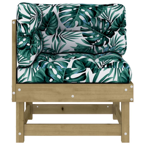 Canapé d'angle avec coussins bois de pin imprégné