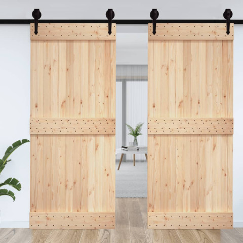 Porte 100x210 cm bois massif de pin