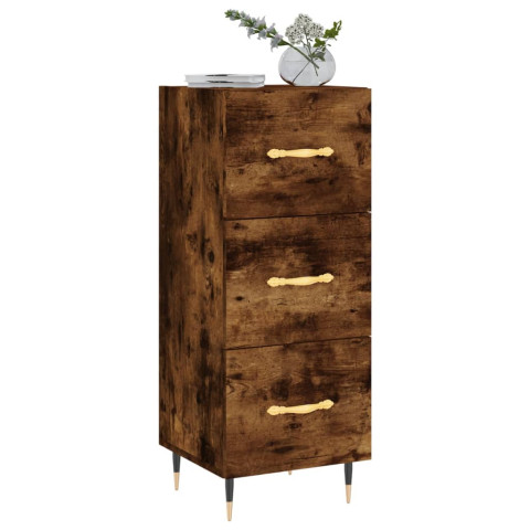 Buffet chêne fumé 34,5x34x90 cm bois d'ingénierie