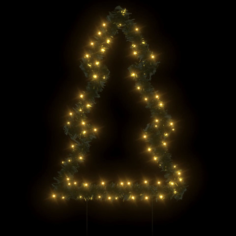  Décoration lumineuse arbre de Noël avec piquets 80 LED 60 cm