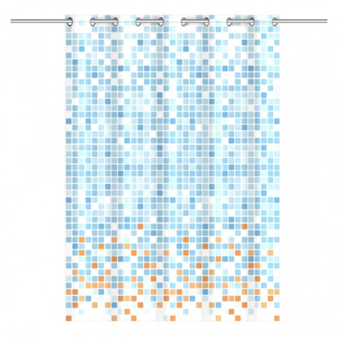 Rideau de douche avec mosaïque bleu-orange 200x180x0,2 cm
