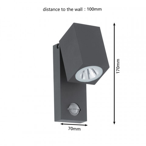 Applique extérieure LED Atollari avec détecteur de mouvements 2 x
