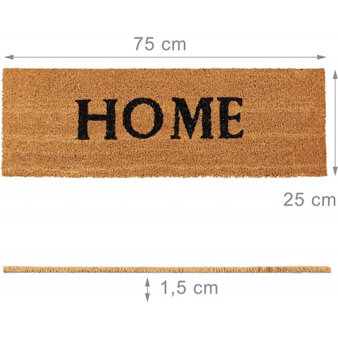 Paillasson tapis de sol porte d’entrée essuie-pieds fibres de coco home - Couleur au choix